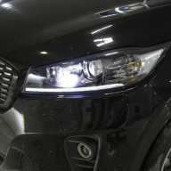 Kia Sorento Prime 2018 г.в - замена галогеновых линз на BI-LED