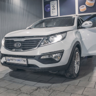 Kia Sportage - заменили штатный галоген на светодиодные Bi Led линзы
