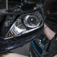 Kia Rio - улучшение света фар, установка BI-LED линз AOZOOM A3+