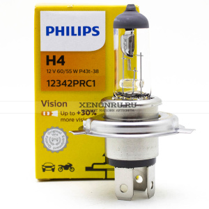 Галогеновая лампа H4 Philips Standard Vision +30% 12342PRC1 